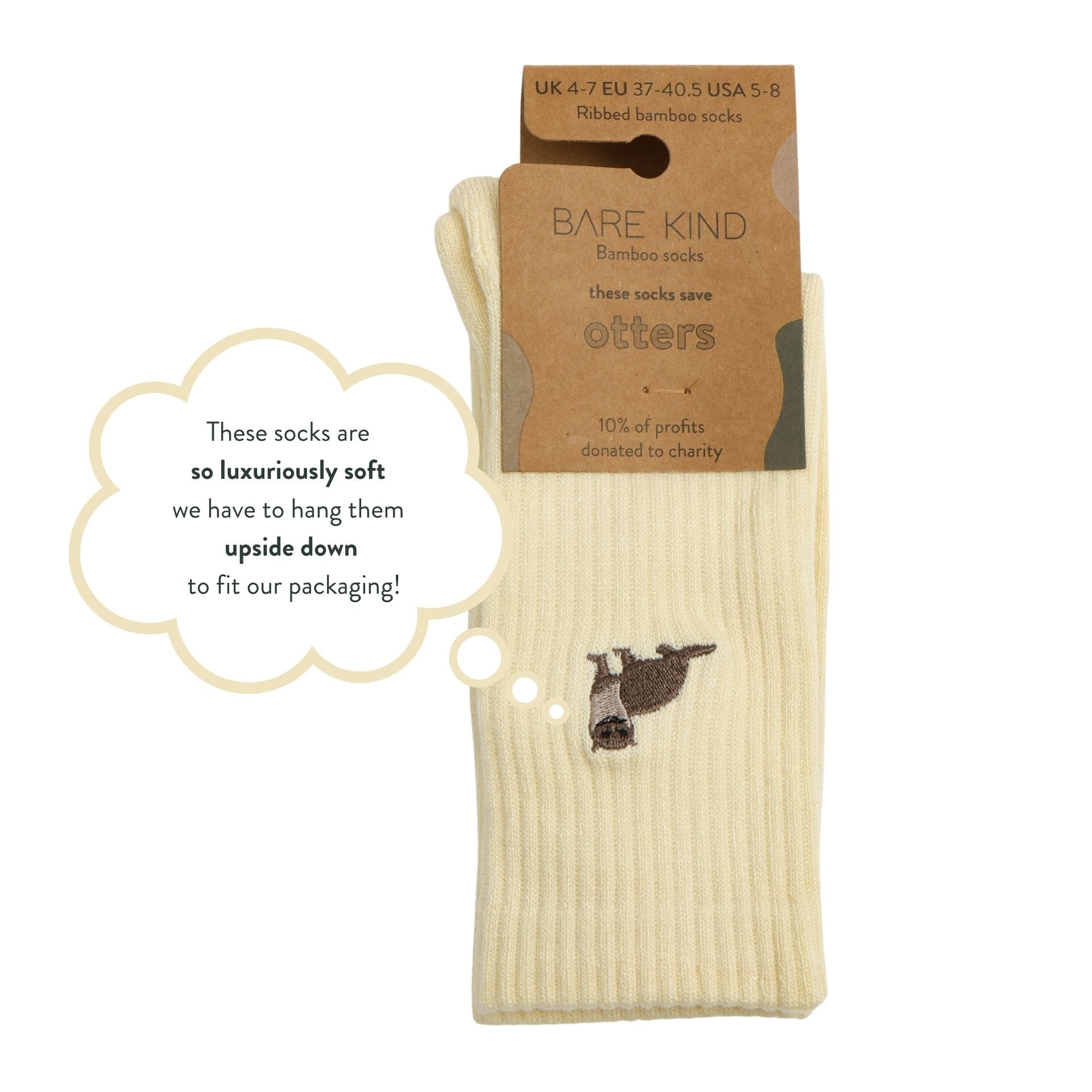 Bare Kind Save the Otter Ribbed Bamboo Socks