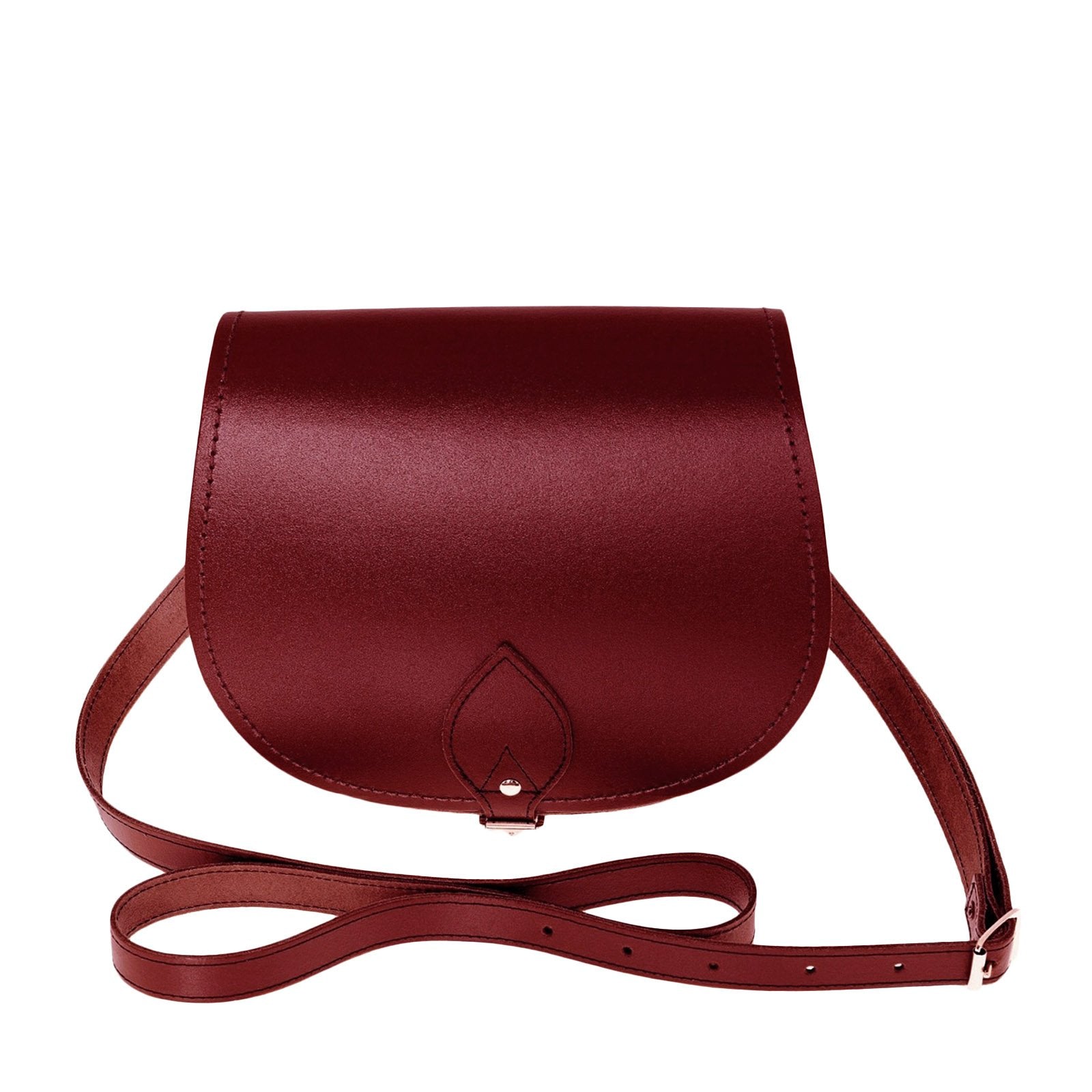 Zatchels Oxblood Handmade Leather Saddle Bag front view