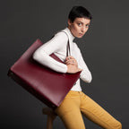 Zatchels Marsala Red Handmade Leather Shopper Bag
