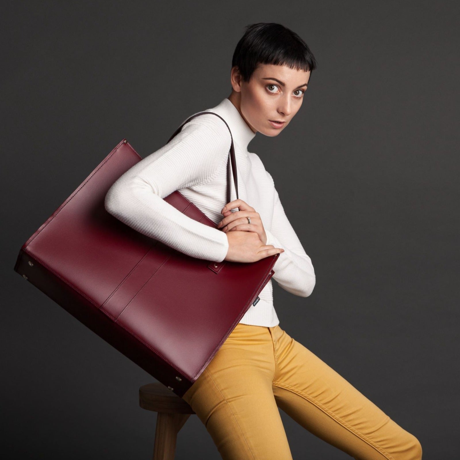 Zatchels leather shopper bag colour option view