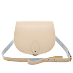 Zatchels Pastel Cream Handmade Leather Saddle Bag