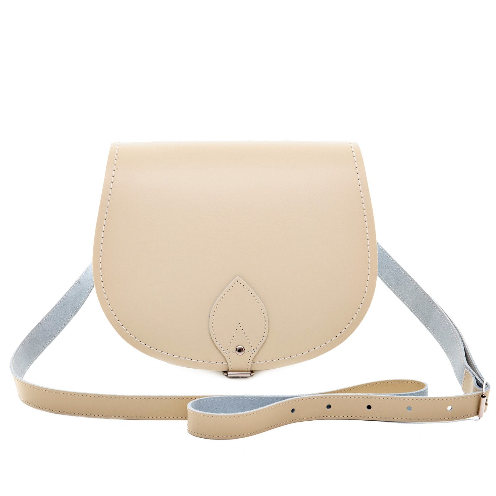 Zatchels Pastel Cream Handmade Leather Saddle Bag