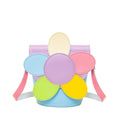 Zatchels Pastel Kaleidoscope Leather Daisy Barrel Bag front view