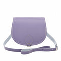 Zatchels Pastel Violet Handmade Leather Saddle Bag front view