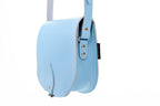 Zatchels Pastel Baby Blue Leather Saddle Bag