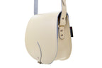 Zatchels Pastel Cream Handmade Leather Saddle Bag