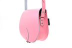 Zatchels Pastel Pink leather saddle bag side view