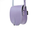 Zatchels Pastel Violet leather saddle bag side view