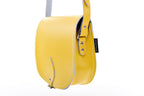 Zatchels Pastel Daffodil Yellow saddle bag side view