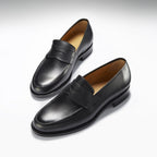 Hugs & Co Mens Black Leather Loafers Welted Leather Sole