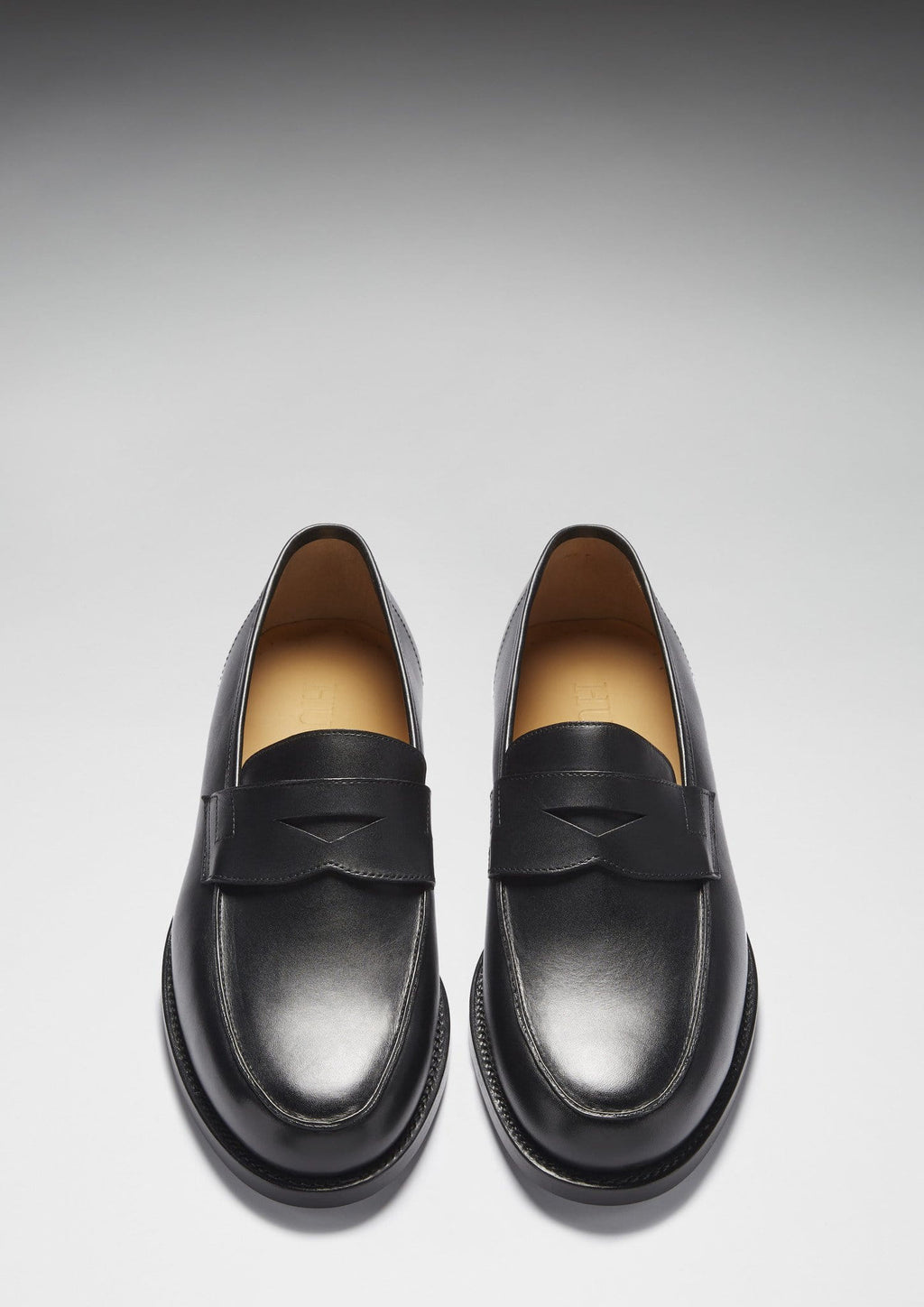 Hugs & Co Mens Black Leather Loafers Welted Leather Sole