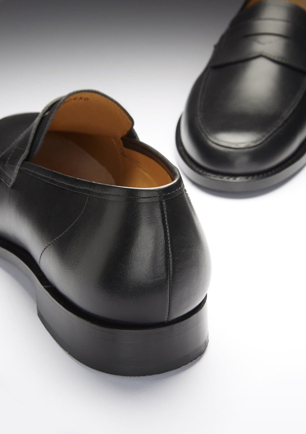 Hugs & Co Mens Black Leather Loafers Welted Leather Sole