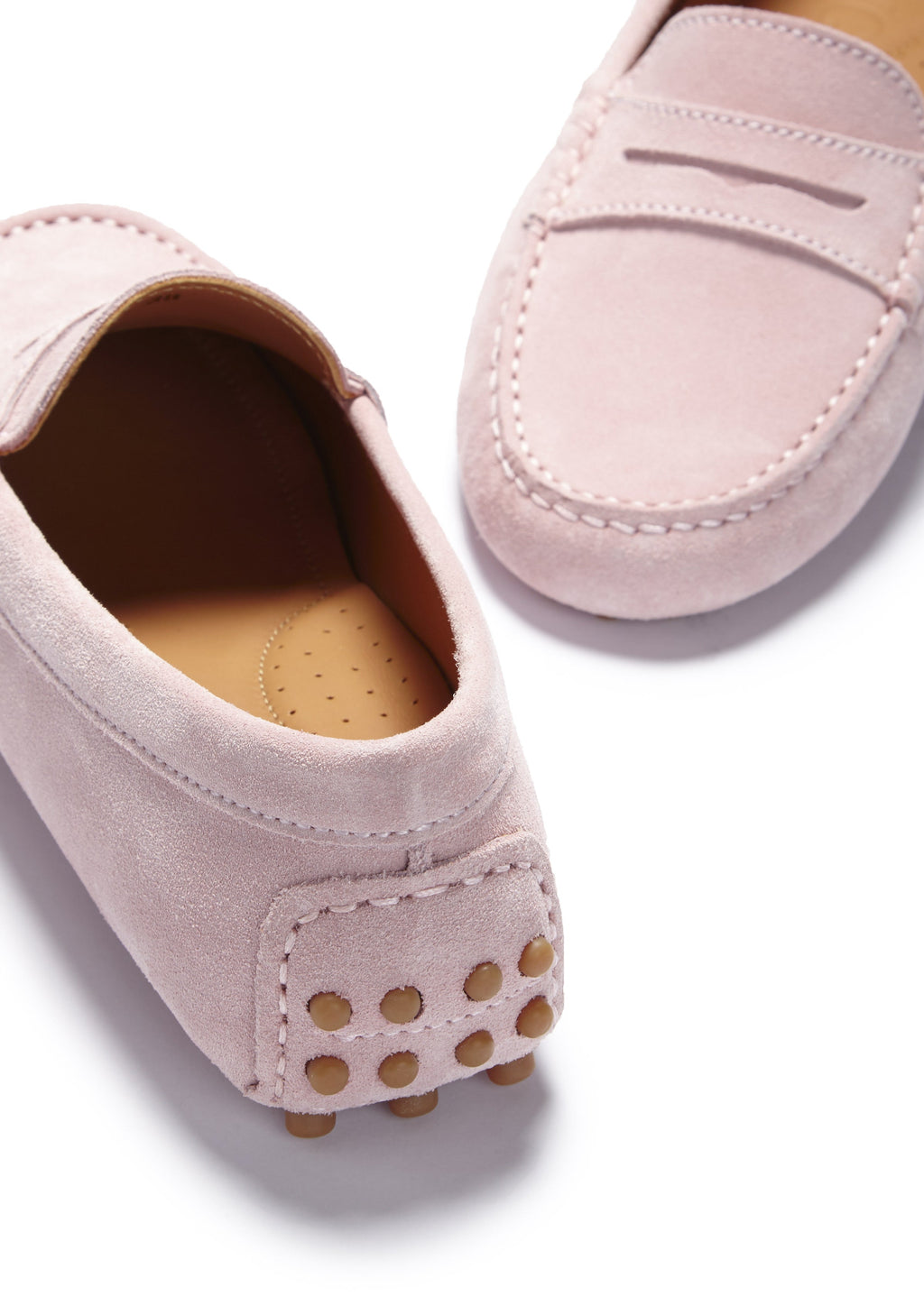 Hugs & Co Womens Penny Driving Loafers Ice Pink Suede