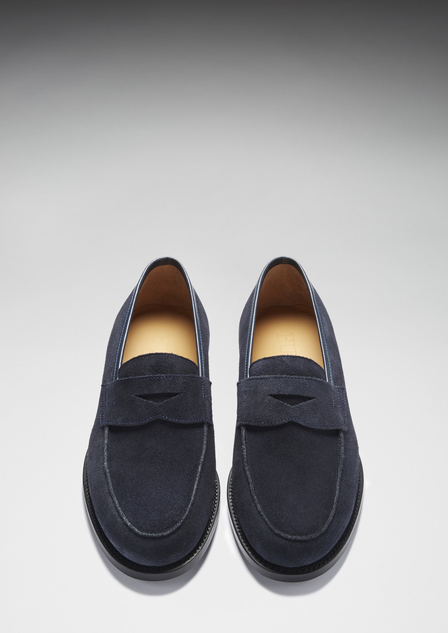 Hugs & Co Mens Navy Blue Suede Loafers Welted Leather Sole