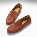 Hugs & Co Mens Penny Driving Loafers Rust Suede