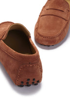 Hugs & Co Mens Penny Driving Loafers Rust Suede