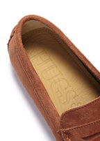 Hugs & Co Mens Penny Driving Loafers Rust Suede