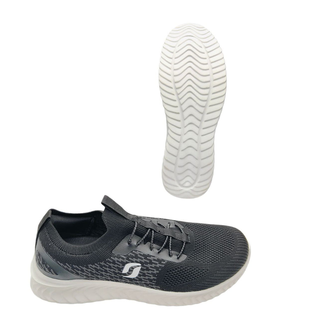 STQ Black White Memory Foam Womens Trainers