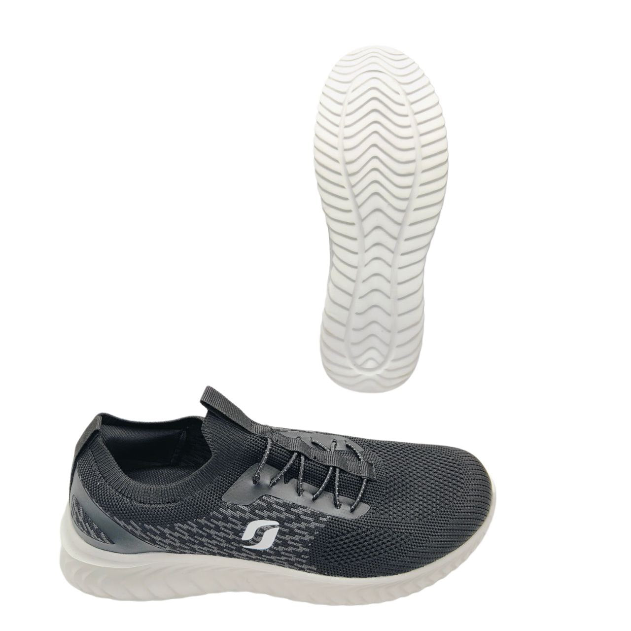 STQ Black White Memory Foam Womens Trainers