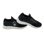 STQ Black White Memory Foam Womens Trainers