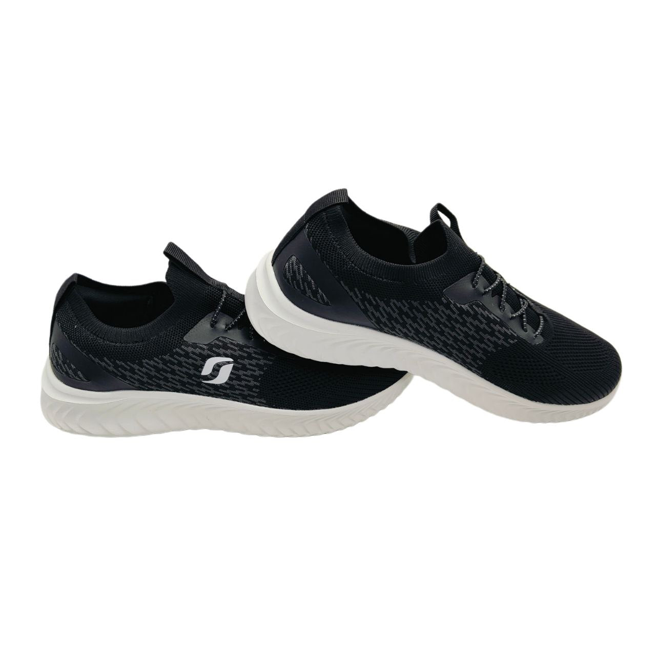 STQ Black White Memory Foam Womens Trainers