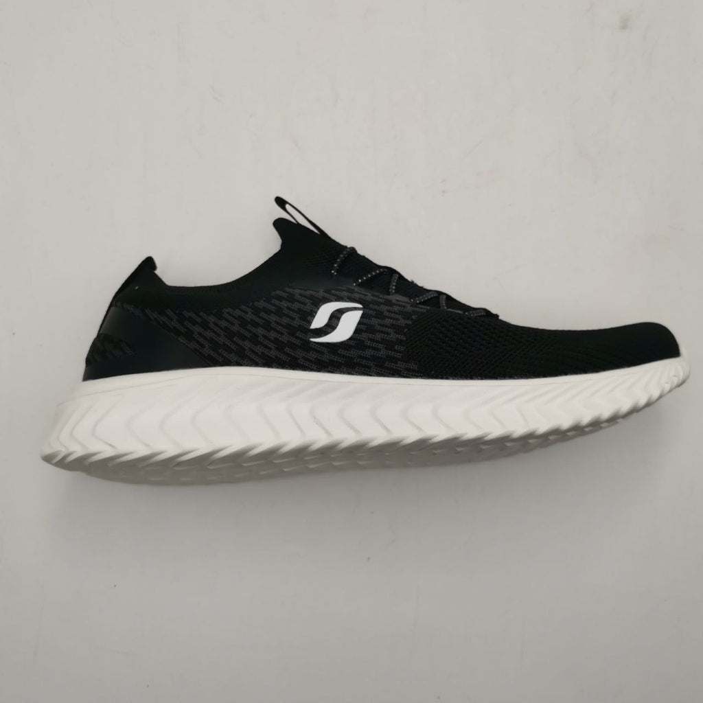 STQ Black White Memory Foam Womens Trainers