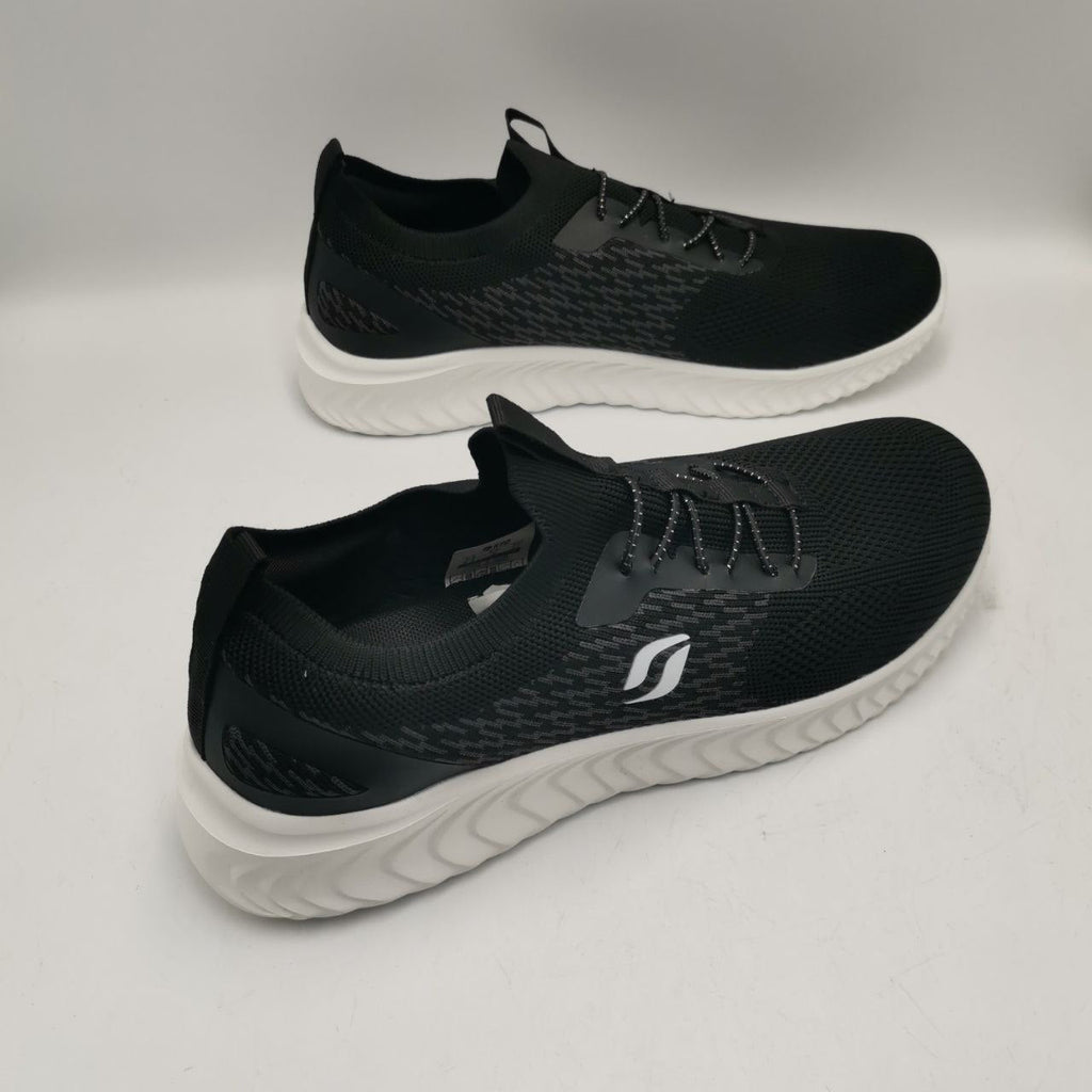 STQ Black White Memory Foam Womens Trainers