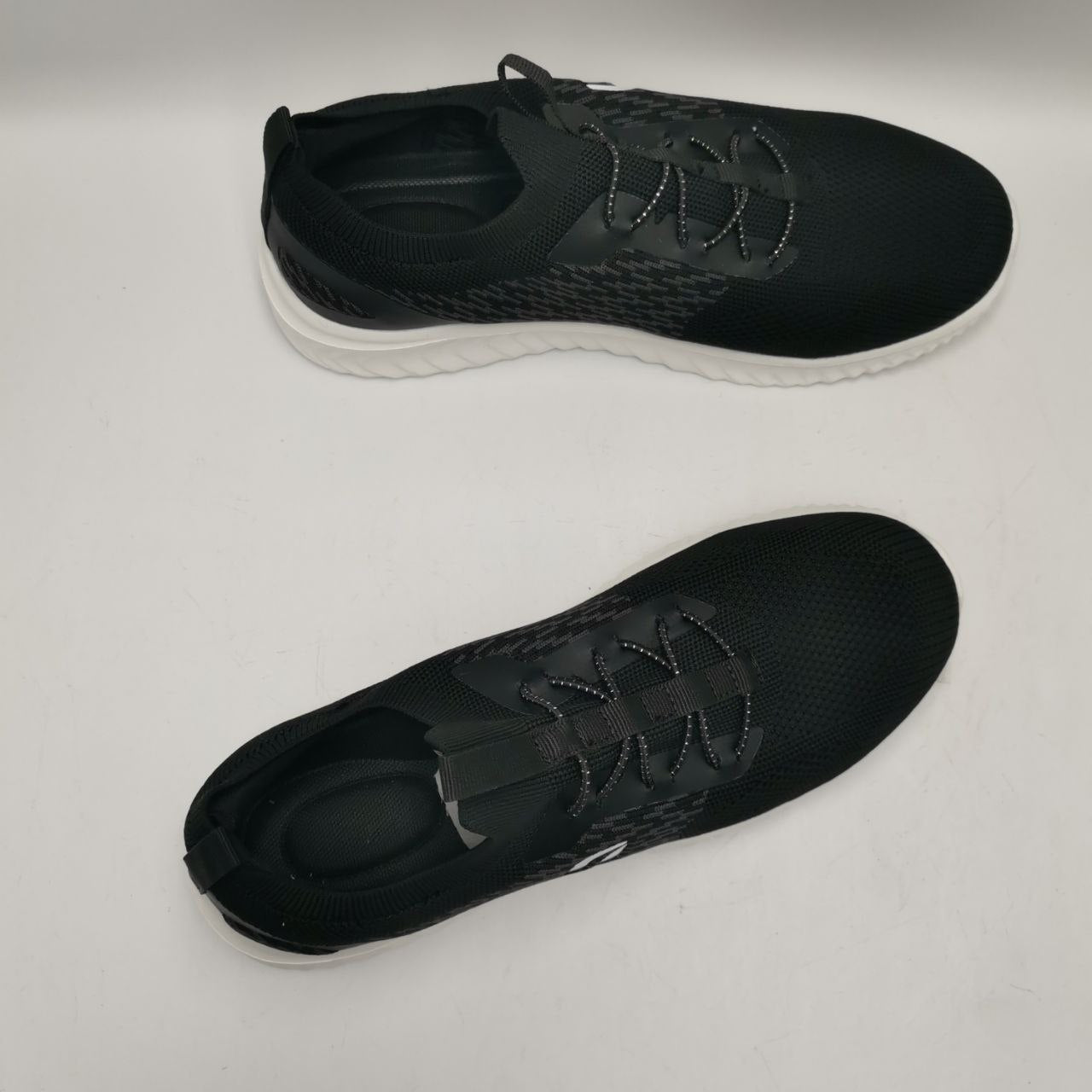 STQ Black White Memory Foam Womens Trainers