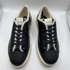 Armani Black Leather Faux Fur Womens Sneakers UK 5 EU 38