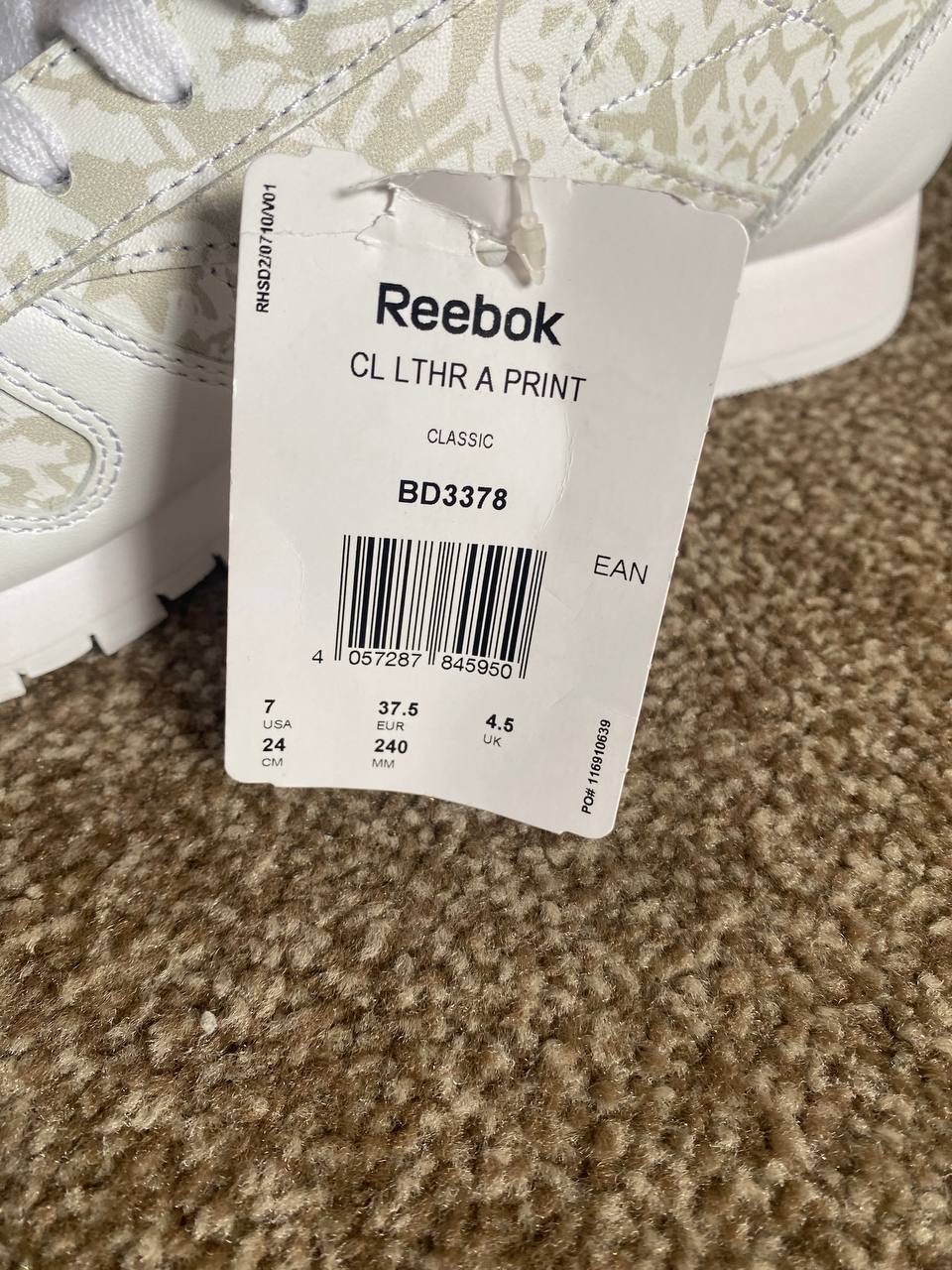 Reebok Classic Leather Limited Edition Womens Trainers UK 4.5 EU 37.5