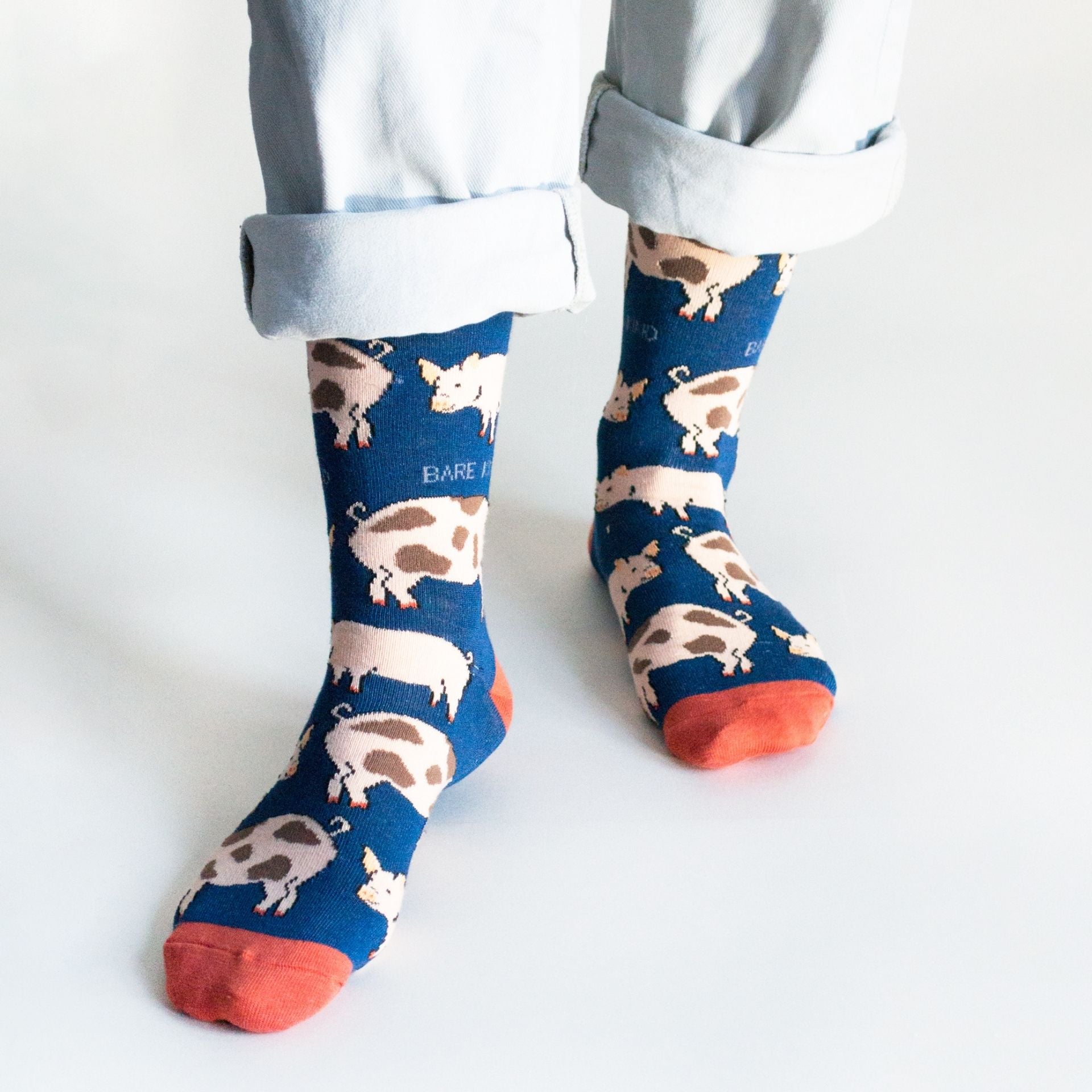 Bare Kind Blue Farm Animals Bundle of 3 Bamboo Sock Set