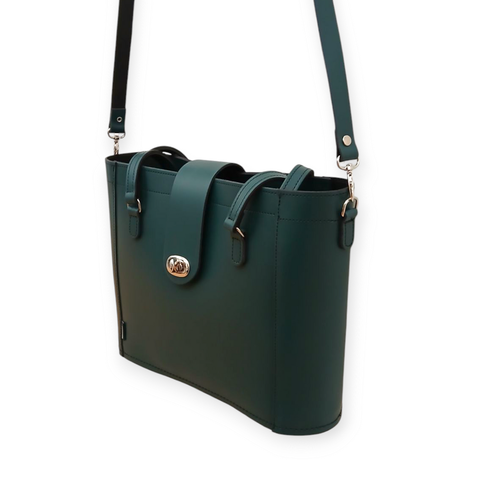 Zatchels Pine leather mini shopper bag detail view