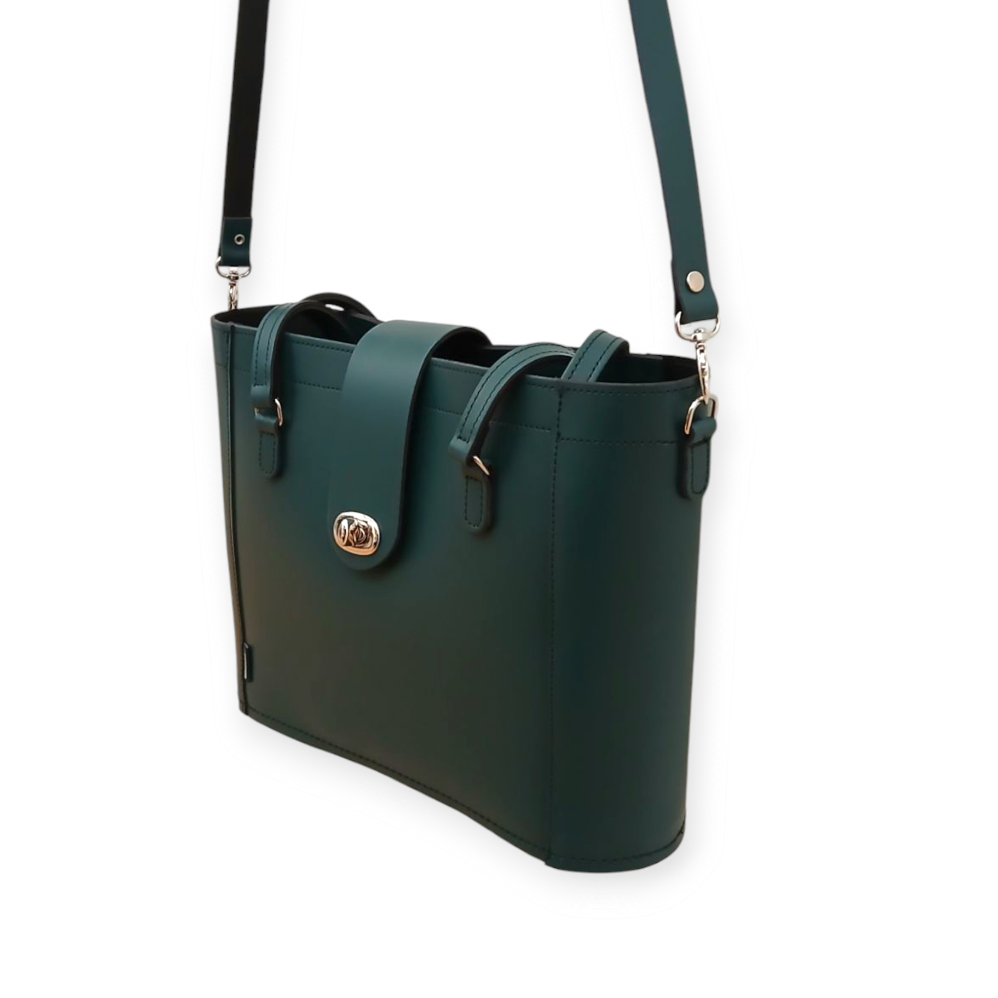 Zatchels Pine leather mini shopper bag detail view