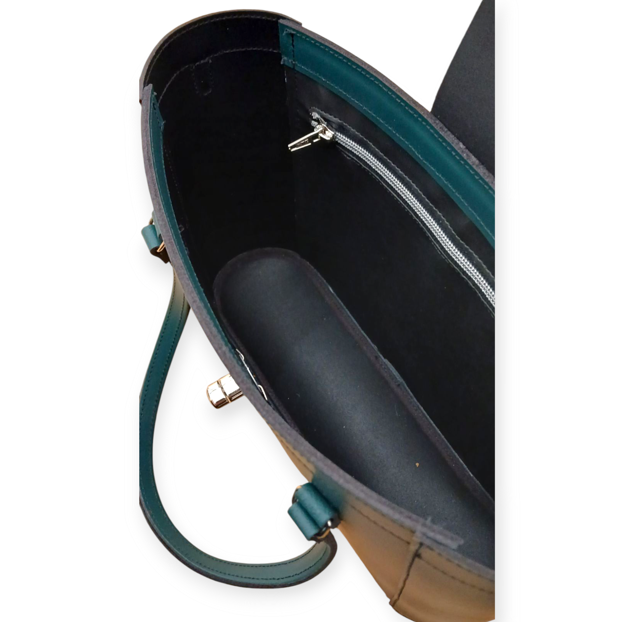 Zatchels Pine leather mini shopper bag back view