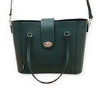 Zatchels Pine mini twist lock shopper bag side view