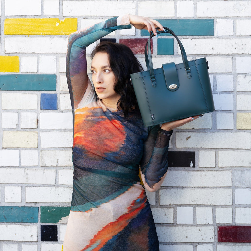 Zatchels Pine mini shopper bag model view