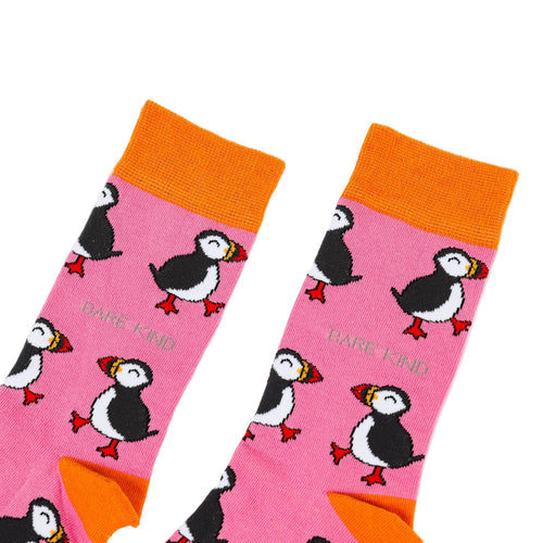 Bare Kind Save the Pink Puffin Bamboo Socks