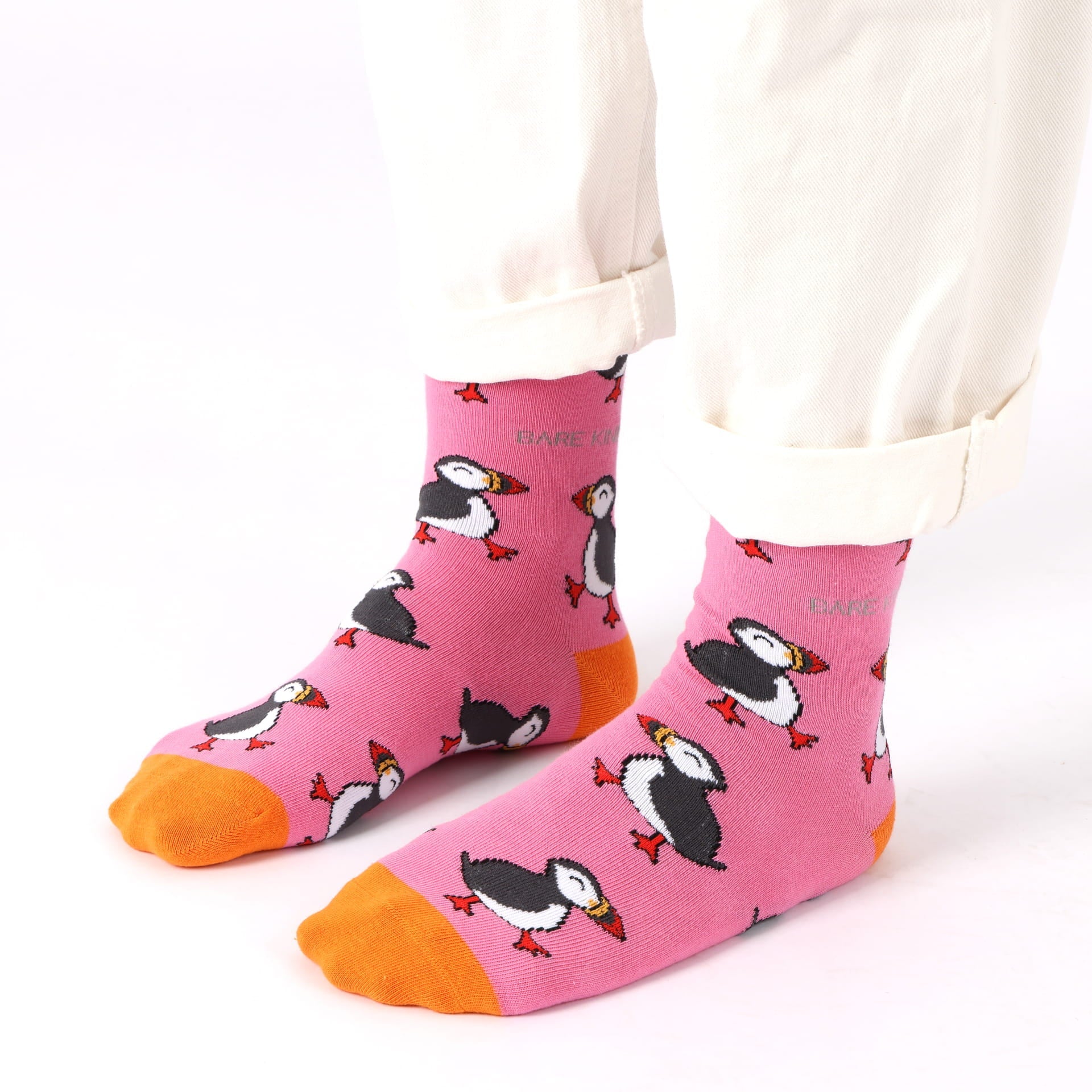 Bare Kind Save the Pink Puffin Bamboo Socks