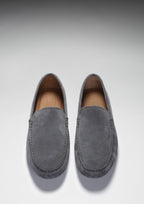 Hugs & Co Mens Driving Loafers Slate Grey Suede