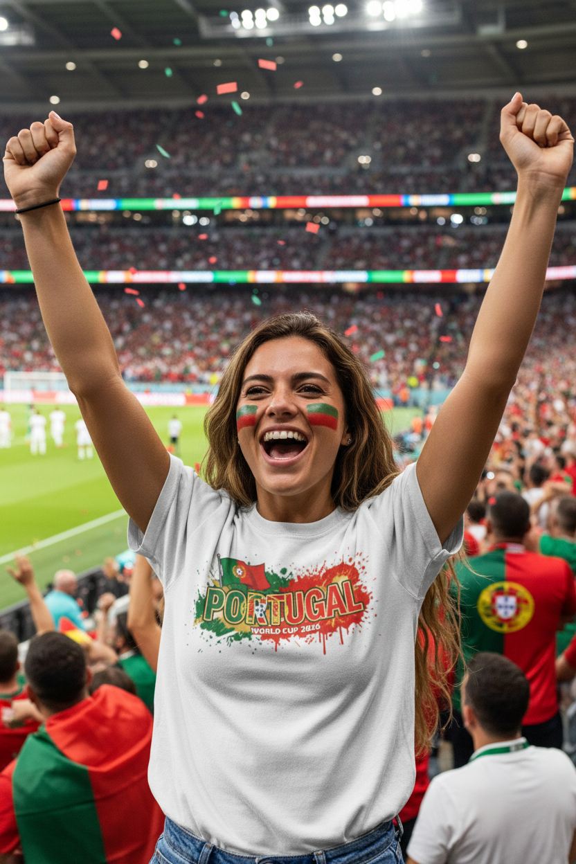 Portugal World Cup 2026 T-Shirt - Bold Graffiti Flag Design by StayClothed.com