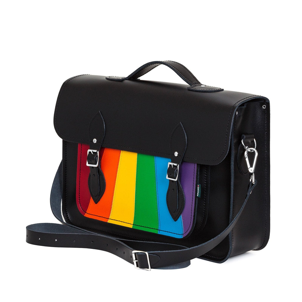 Zatchels Pride Rainbow satchel back view