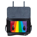 Zatchels Pride Rainbow leather satchel open view