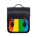 Zatchels Pride Rainbow Handmade Leather City Backpack front view