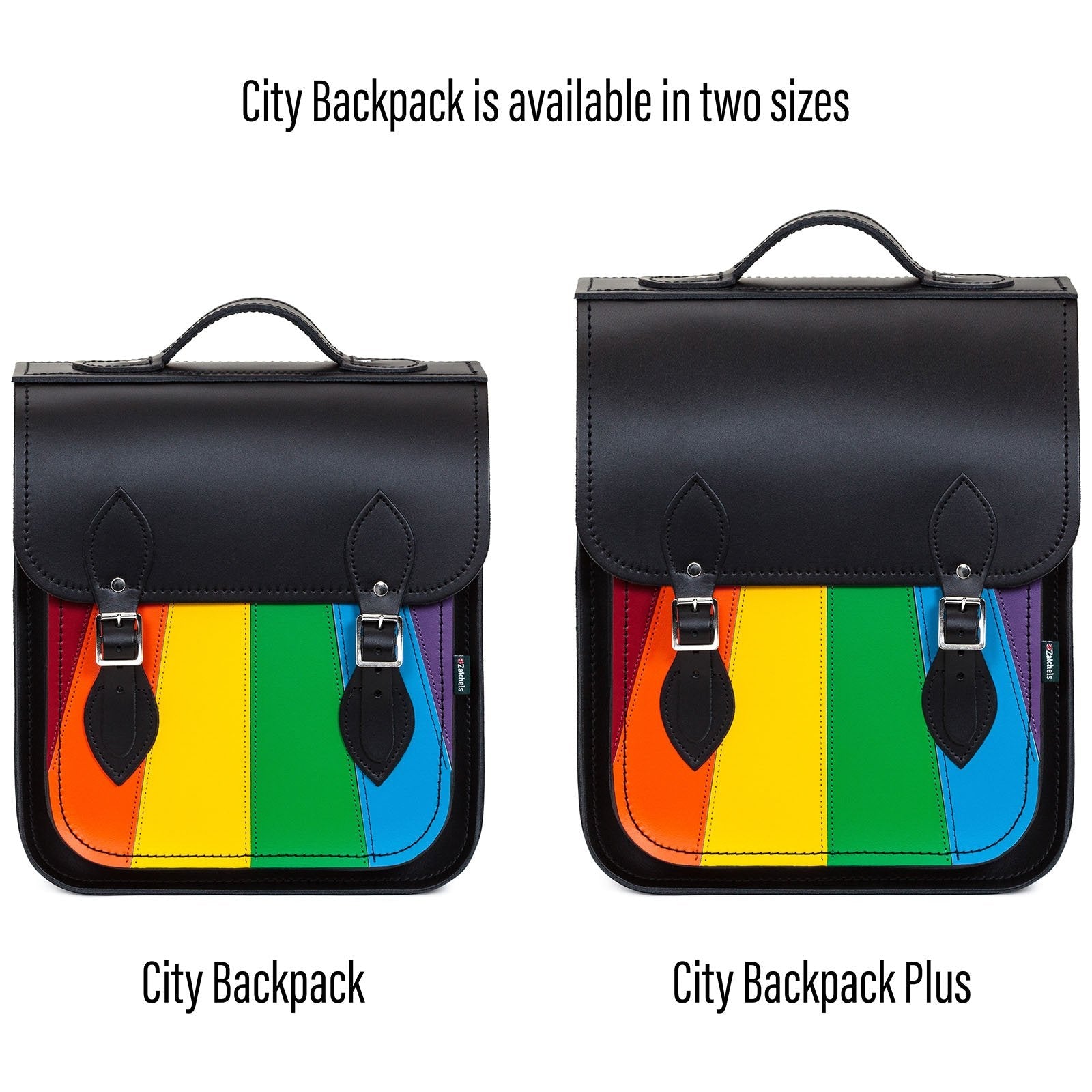 Zatchels Pride Rainbow city backpack strap detail