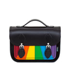 Zatchels Pride Rainbow Handmade Leather Midi Satchel front view