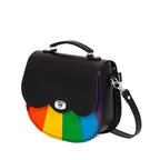 Zatchels Pride Rainbow twist lock saddle bag side view