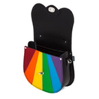 Zatchels Pride Rainbow leather saddle bag back view