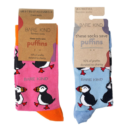 Bare Kind Puffin Couple 2 Pack Bamboo Sock Set