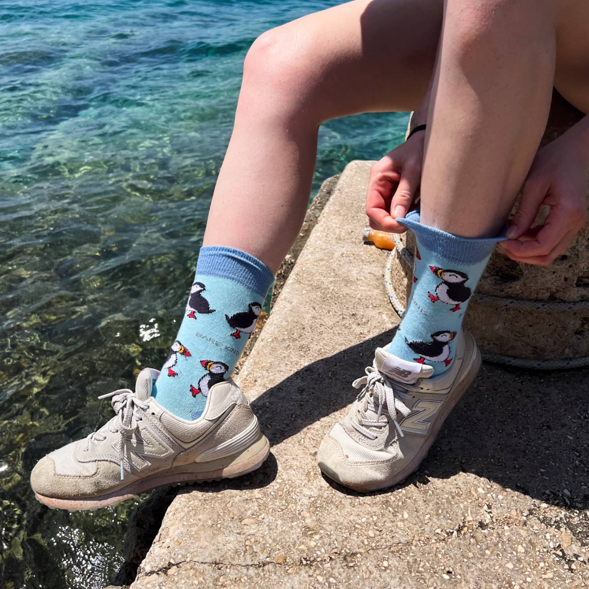 Bare Kind The Blue Puffin 2 Pack Bamboo Sock Set