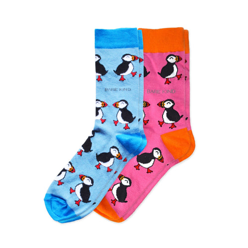 Bare Kind Puffin Couple 2 Pack Bamboo Sock Set